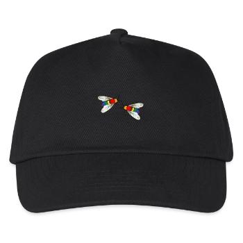 LGBT Biene Wespe Gay Pride Regenbogenfahne - Kinder Basecap - Schwarz - Vorne