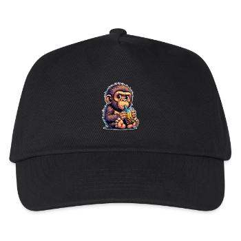 Neandertaler Bubble Tea - Kinder Basecap - Schwarz - Vorne