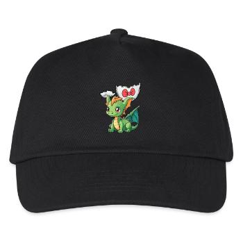Drachen Baby Eierschale Geburt schlüpfen Ei Kinder - Kinder Basecap - Schwarz - Vorne