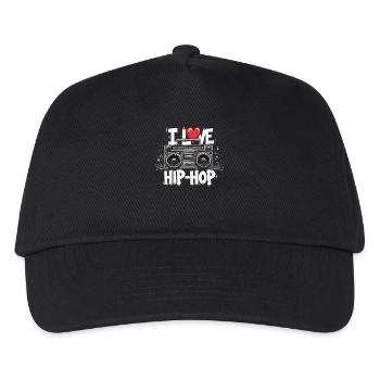 I Love Hip Hop Hip Hop Musik Hip Hop Boombox Rap - Kinder Basecap - Schwarz - Vorne