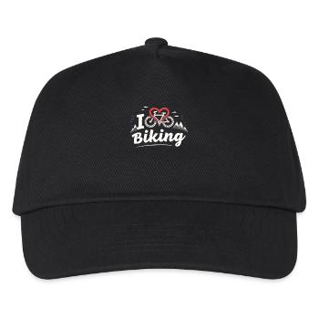 I Love Biking Fahrrad Radfahren Gravelbike Mtb - Kinder Basecap - Schwarz - Vorne