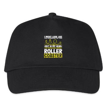 Achterbahn Ich Denke An Achterbahn - Kinder Basecap - Schwarz - Vorne