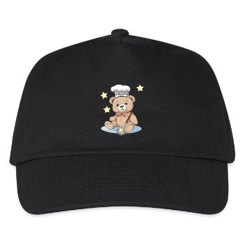 Teddy Sterne Koch Köche Köchin Kochkunst kochen - Kinder Basecap - Schwarz - Vorne