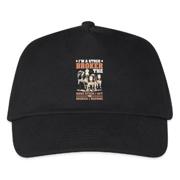 I'm a Stock Broker The More Stock The Broker I Am2 - Kinder Basecap - Schwarz - Vorne