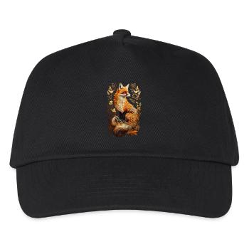 Fox Lover Woodland Flowers Art Foxes Cute Fox - Kids’ Baseball Cap - black - Front