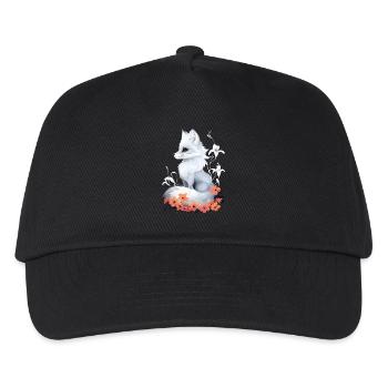 Fox Lover Woodland Flowers Art Foxes Cute Fox - Kids’ Baseball Cap - black - Front