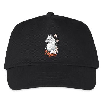Fox Lover Woodland Flowers Art Foxes Cute Fox - Kids’ Baseball Cap - black - Front