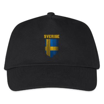 Flagge von Schweden, schwedischer Stolz - Kinder Basecap - Schwarz - Vorne