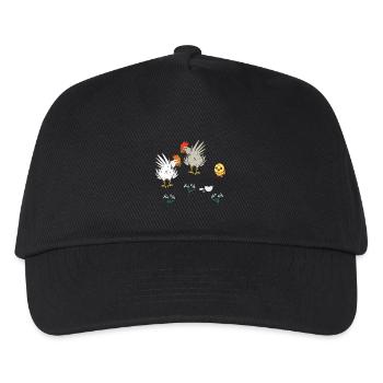 Chicken Chickens Poultry Chicks Spring Easter Child - Kids’ Baseball Cap - black - Front