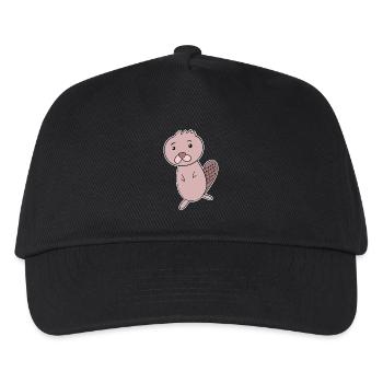 Biber Tier - Kinder Basecap - Schwarz - Vorne