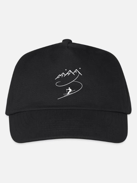 shirt skifahren herren - Kinder Basecap - Schwarz