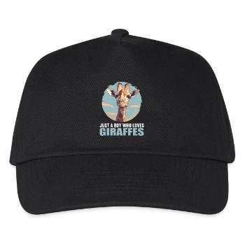 Giraffen Giraffe - Kinder Basecap - Schwarz - Vorne