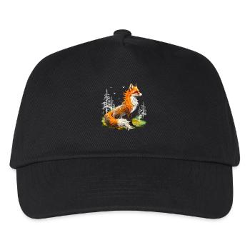 Fox Lover Woodland Flowers Art Foxes Cute Fox - Kids’ Baseball Cap - black - Front