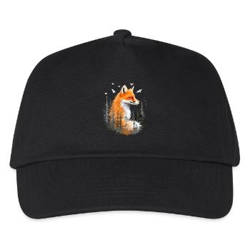 Fox Lover Woodland Flowers Art Foxes Cute Fox - Kids’ Baseball Cap - black - Front