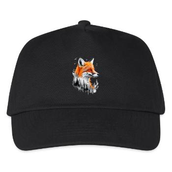 Fox Lover Woodland Flowers Art Foxes Cute Fox - Kids’ Baseball Cap - black - Front