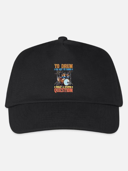 To Drum Or Not To Drum What A Stupid Question 2 - Kinder Basecap - Schwarz