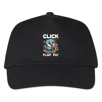 Bird Photography Click Flap Fly Ornithologist - Kids’ Baseball Cap - black - Front