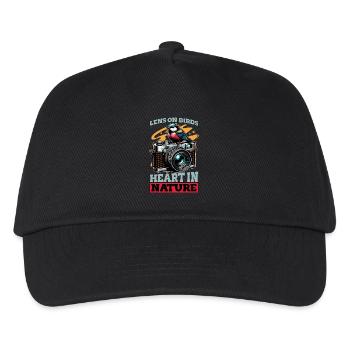 Bird Photography Lens On Birds Heart In Birding - Kids’ Baseball Cap - black - Front