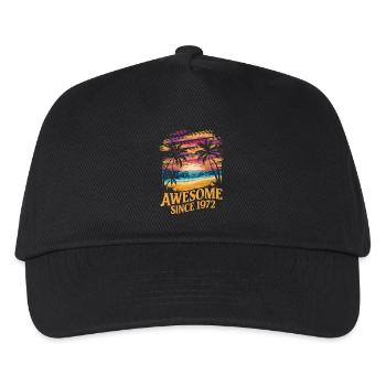 Awesome Since 1972 Strand Sonnenuntergang - Kinder Basecap - Schwarz - Vorne