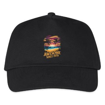 Awesome Since 1979 Strand Sonnenuntergang - Kinder Basecap - Schwarz - Vorne