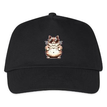 Dicke Coole Katze - Kinder Basecap - Schwarz - Vorne