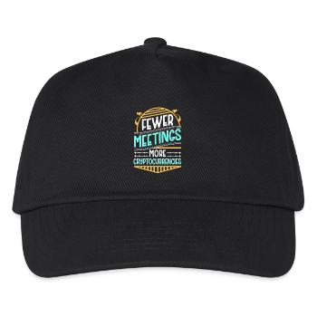 Fewer Meetings More Cryptocurrencies Enthusiast - Kids’ Baseball Cap - black - Front
