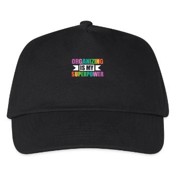 Organizing is my superpower Bunte - Kids’ Baseball Cap - black - Front