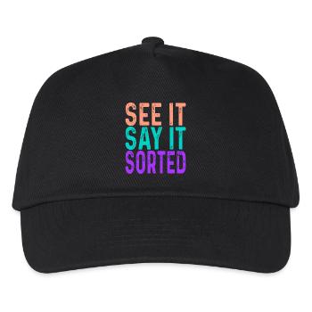 see it say it sorted - Kids’ Baseball Cap - black - Front