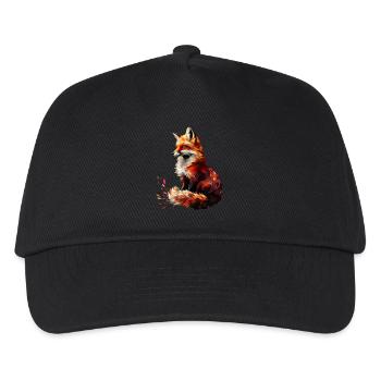 Lustiges Fuchs Fox Kunst Tier Natur Wildtier Tiere - Kinder Basecap - Schwarz - Vorne