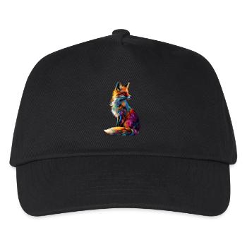 Lustiges Fuchs Fox Kunst Tier Natur Wildtier Tiere - Kinder Basecap - Schwarz - Vorne