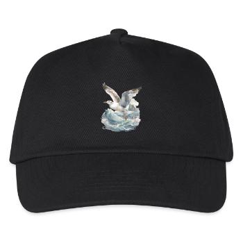 storm, sea, waves, coast, seagull, seagulls, maritime - Kids’ Baseball Cap - black - Front
