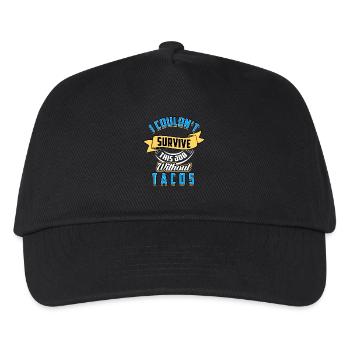 Ohne Tacos Job Humor könnte ich nicht überleben - Kinder Basecap - Schwarz - Vorne
