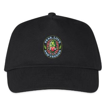 Vegetarian Peas Love And Veggies Healthy Eating - Kids’ Baseball Cap - black - Front