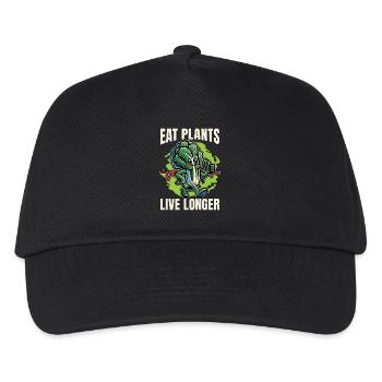 Vegetarian Eat Plants Live Longer Vegan Lifestyle - Kids’ Baseball Cap - black - Front