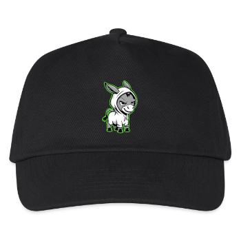 Esel Urban Animal Style Tierliebhaber - Kinder Basecap - Schwarz - Vorne