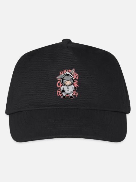 Esel Urban Animal Style Tierliebhaber - Kinder Basecap - Schwarz