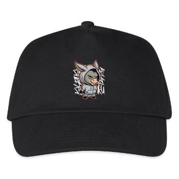 Esel Urban Animal Style Tierliebhaber - Kinder Basecap - Schwarz - Vorne