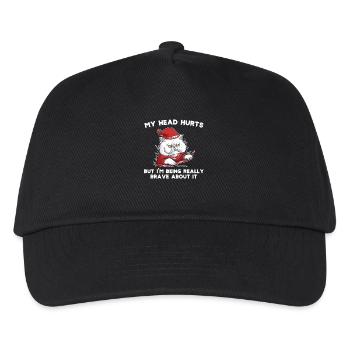 My head hurts but I'm very brave with it - Kids’ Baseball Cap - black - Front