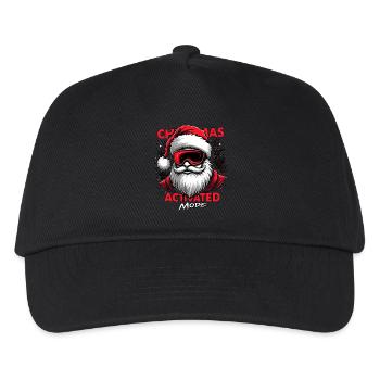 Weihnachtsmann mit Skibrille - Christmas Mode - Kinder Basecap - Schwarz - Vorne