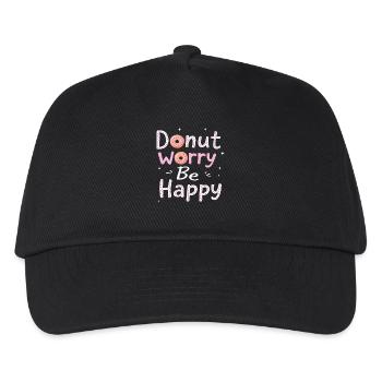 Donut Worry Be Happy – Funny Donut Saying Donut - Kids’ Baseball Cap - black - Front