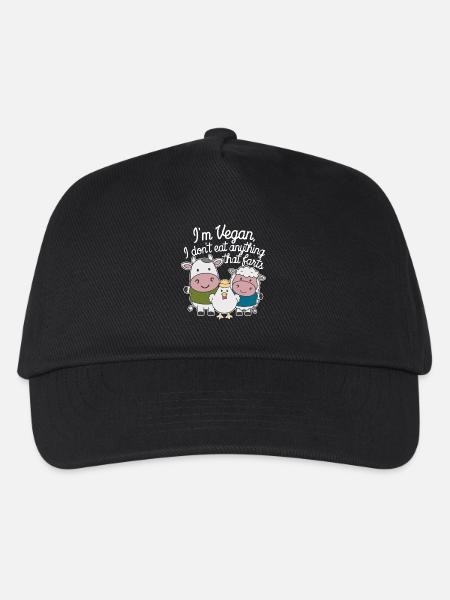 Ich bin Veganer, ich esse nichts, was furzt - Kinder Basecap - Schwarz