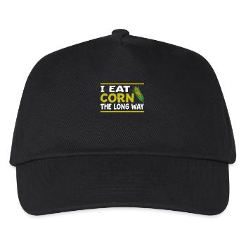 I Eat Corn The Long Way - Funny - Kids’ Baseball Cap - black - Front