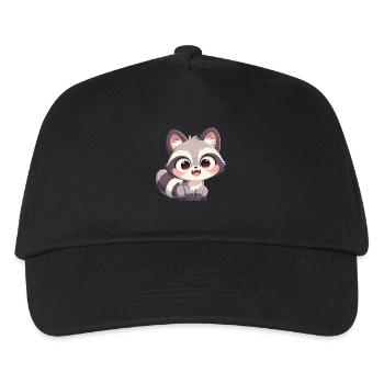 Waschbären Waschbär - Kinder Basecap - Schwarz - Vorne