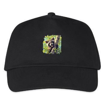 Waschbären Waschbär - Kinder Basecap - Schwarz - Vorne