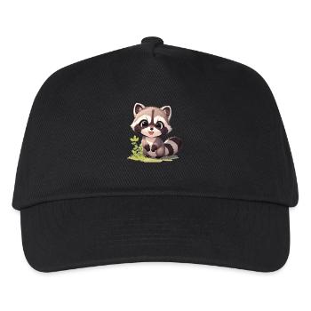 Waschbären Waschbär - Kinder Basecap - Schwarz - Vorne