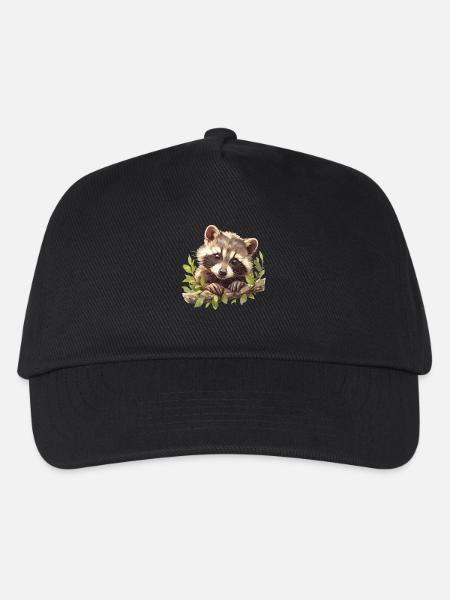 Waschbären Waschbär - Kinder Basecap - Schwarz
