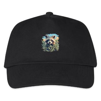 Waschbären Waschbär - Kinder Basecap - Schwarz - Vorne