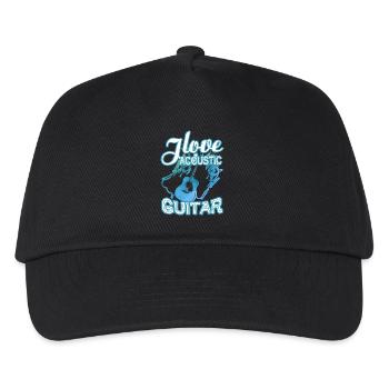 I Love Acoustic Guitar - Kids’ Baseball Cap - black - Front
