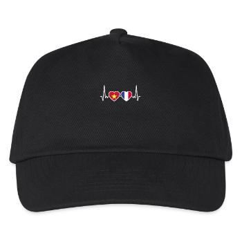 Vietnam France Heartbeat Flag Vietnamese - Kids’ Baseball Cap - black - Front