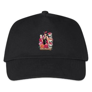 Stilvolle Frau mit Kaffee und Blumenkunst - Kinder Basecap - Schwarz - Vorne